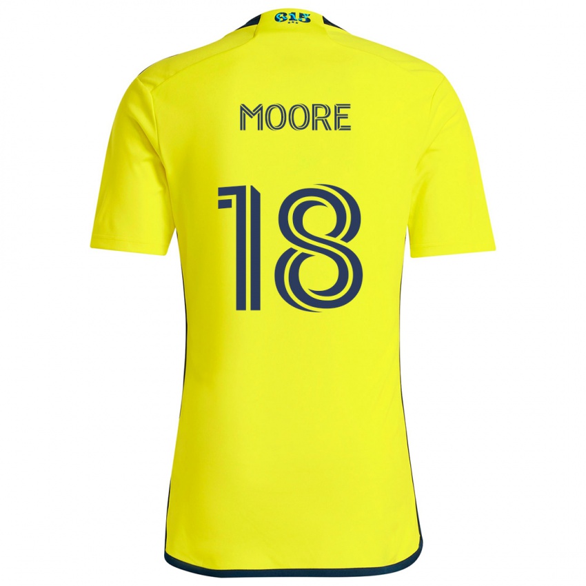 Kinderen Shaq Moore #18 Geel Blauw Thuisshirt Thuistenue 2024/25 T-Shirt België