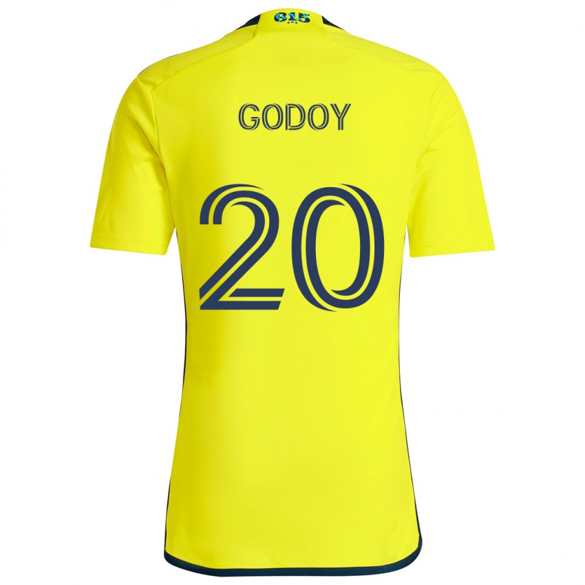 Enfant Maillot Aníbal Godoy #20 Jaune Bleu Tenues Domicile 2024/25 T-Shirt Belgique