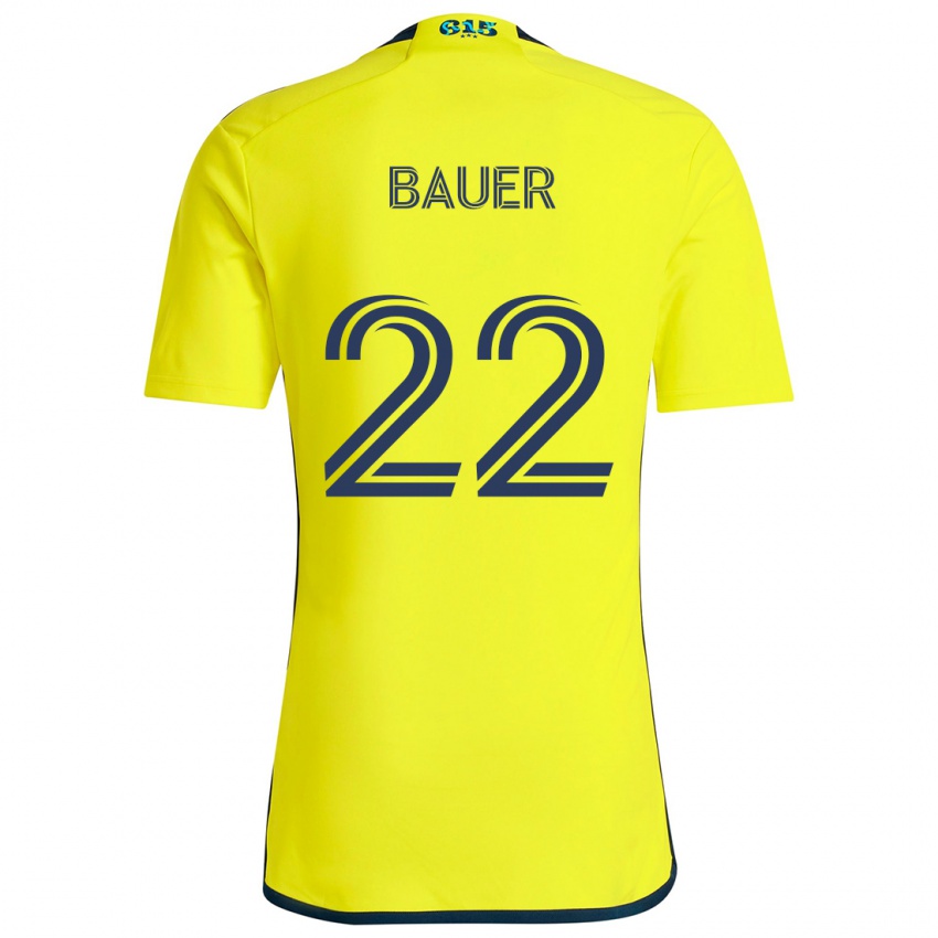 Kinderen Josh Bauer #22 Geel Blauw Thuisshirt Thuistenue 2024/25 T-Shirt België