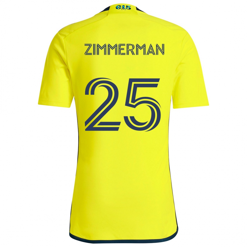 Kinderen Walker Zimmerman #25 Geel Blauw Thuisshirt Thuistenue 2024/25 T-Shirt België