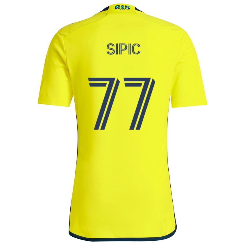 Kinderen Adem Sipić #77 Geel Blauw Thuisshirt Thuistenue 2024/25 T-Shirt België