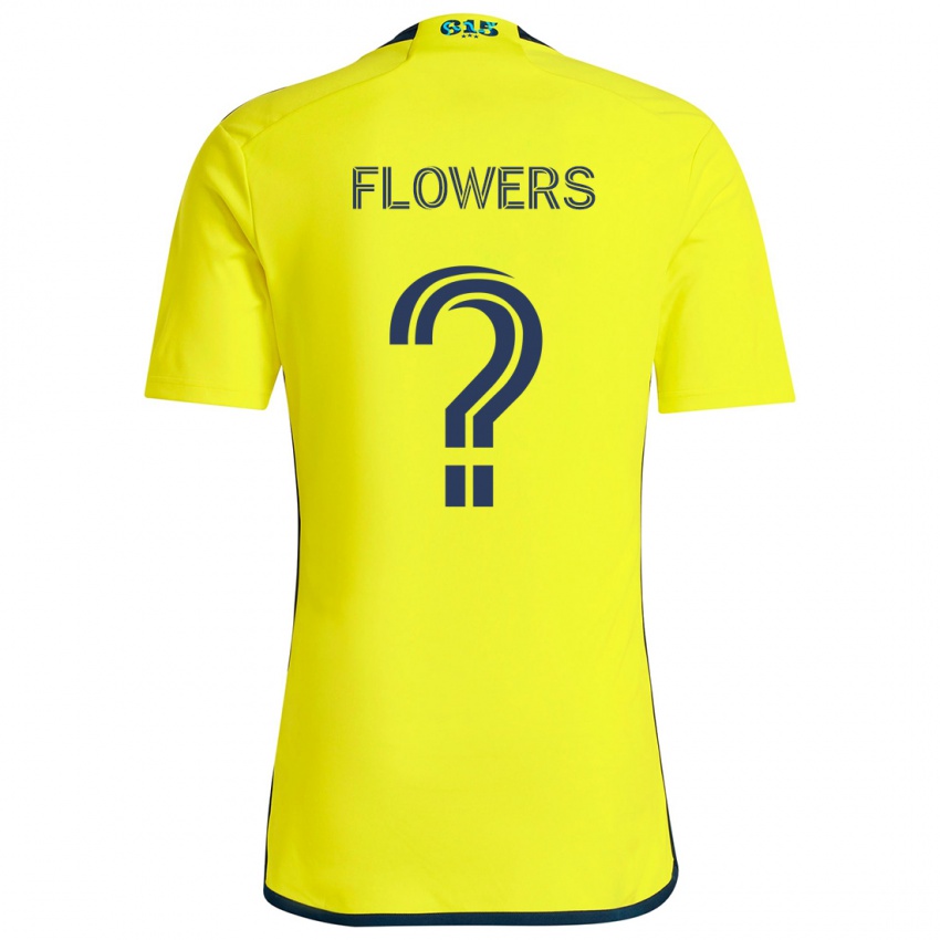 Kinderen Ashton Flowers #0 Geel Blauw Thuisshirt Thuistenue 2024/25 T-Shirt België