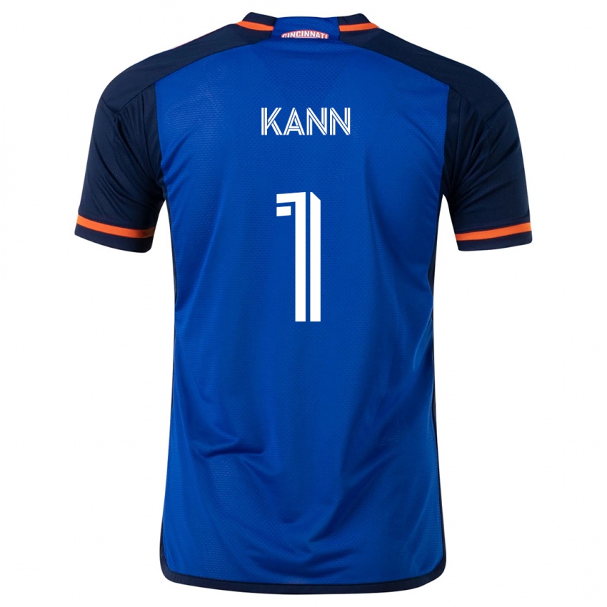 Enfant Maillot Alec Kann #1 Bleu Blanc Tenues Domicile 2024/25 T-Shirt Belgique