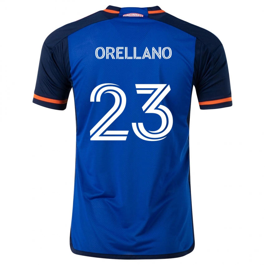 Enfant Maillot Luca Orellano #23 Bleu Blanc Tenues Domicile 2024/25 T-Shirt Belgique