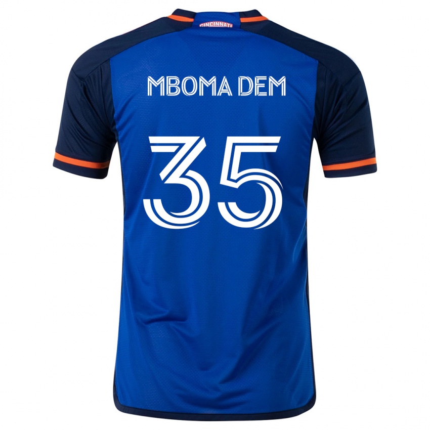 Enfant Maillot Kenji Mboma Dem #35 Bleu Blanc Tenues Domicile 2024/25 T-Shirt Belgique