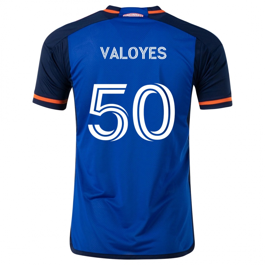 Enfant Maillot Yeiner Valoyes #50 Bleu Blanc Tenues Domicile 2024/25 T-Shirt Belgique