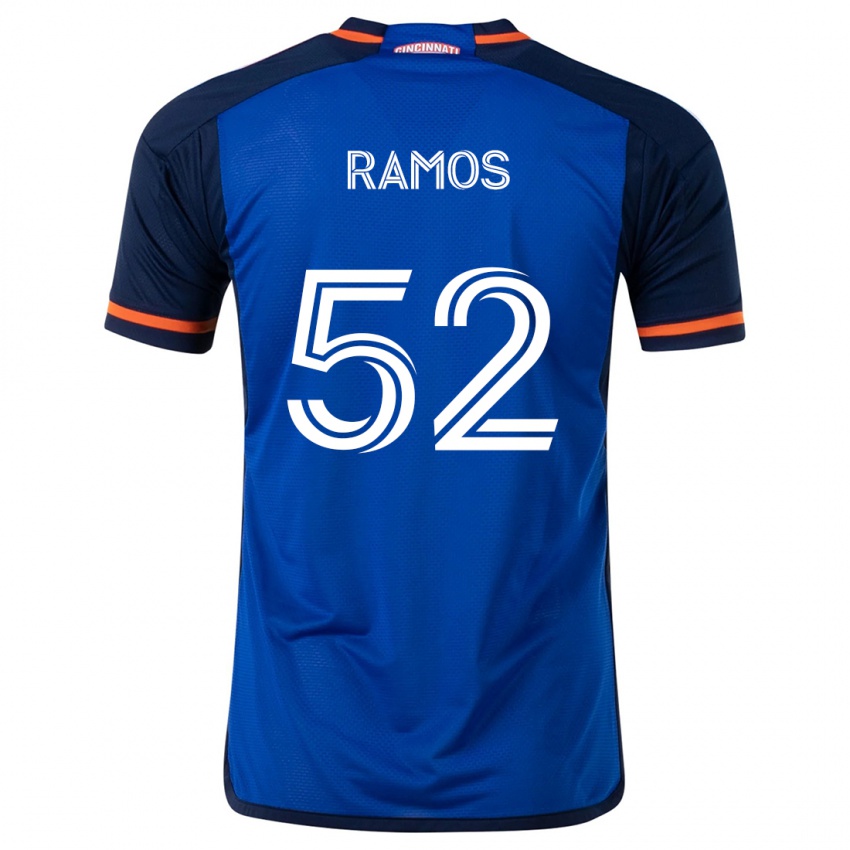 Enfant Maillot Yair Ramos #52 Bleu Blanc Tenues Domicile 2024/25 T-Shirt Belgique