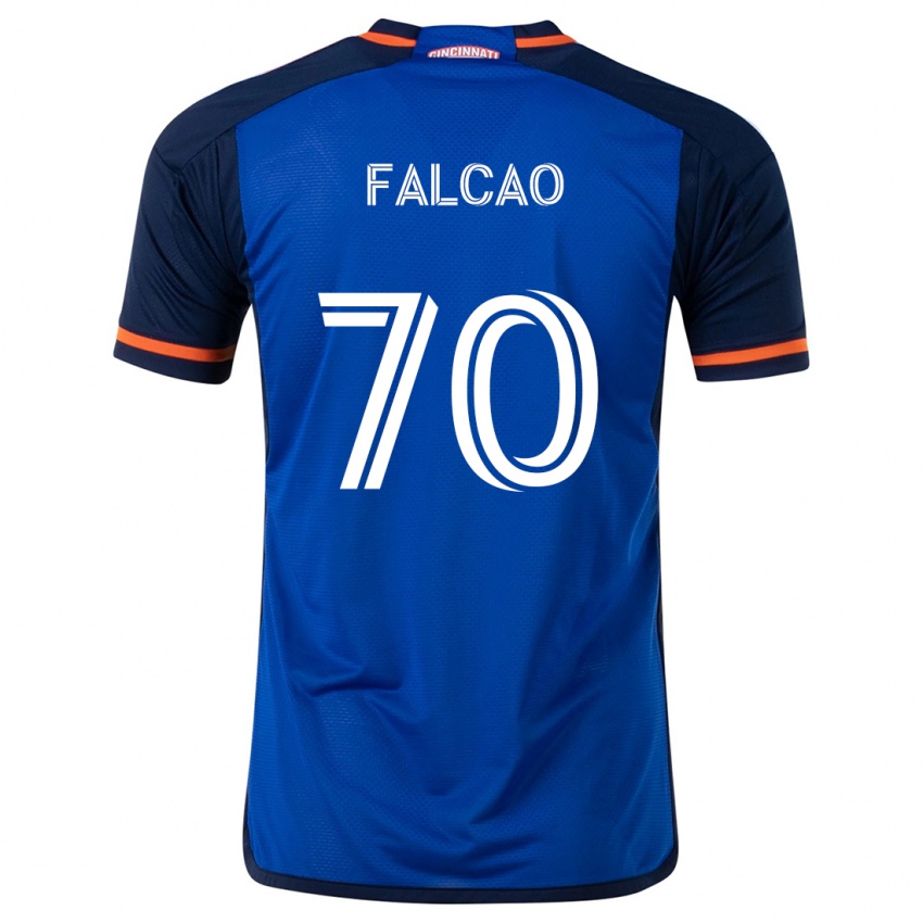 Enfant Maillot Kiano Falcao #70 Bleu Blanc Tenues Domicile 2024/25 T-Shirt Belgique