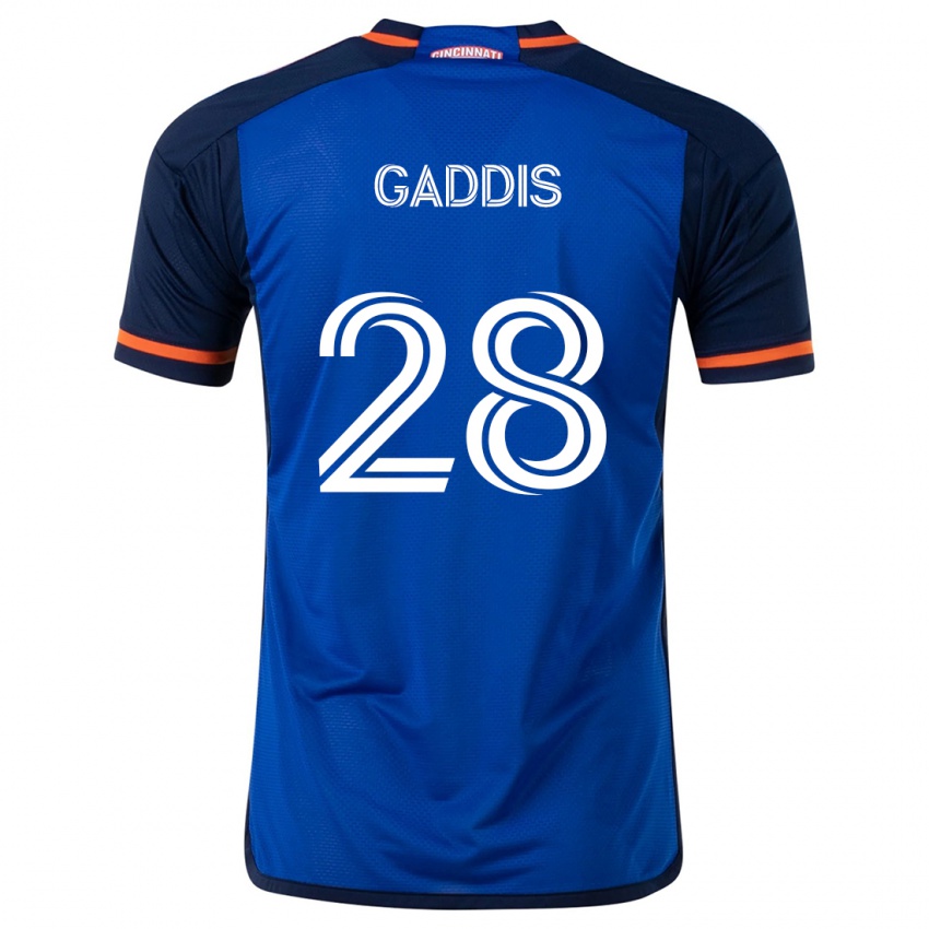 Enfant Maillot Raymon Gaddis #28 Bleu Blanc Tenues Domicile 2024/25 T-Shirt Belgique