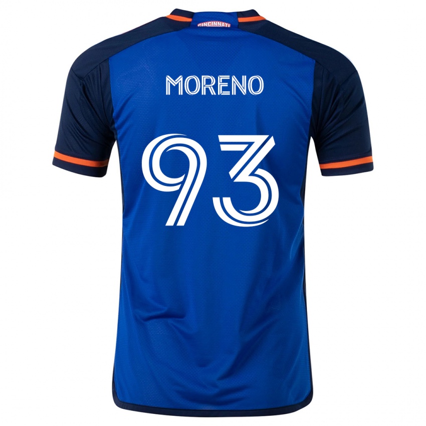 Kinderen Júnior Moreno #93 Blauw Wit Thuisshirt Thuistenue 2024/25 T-Shirt België