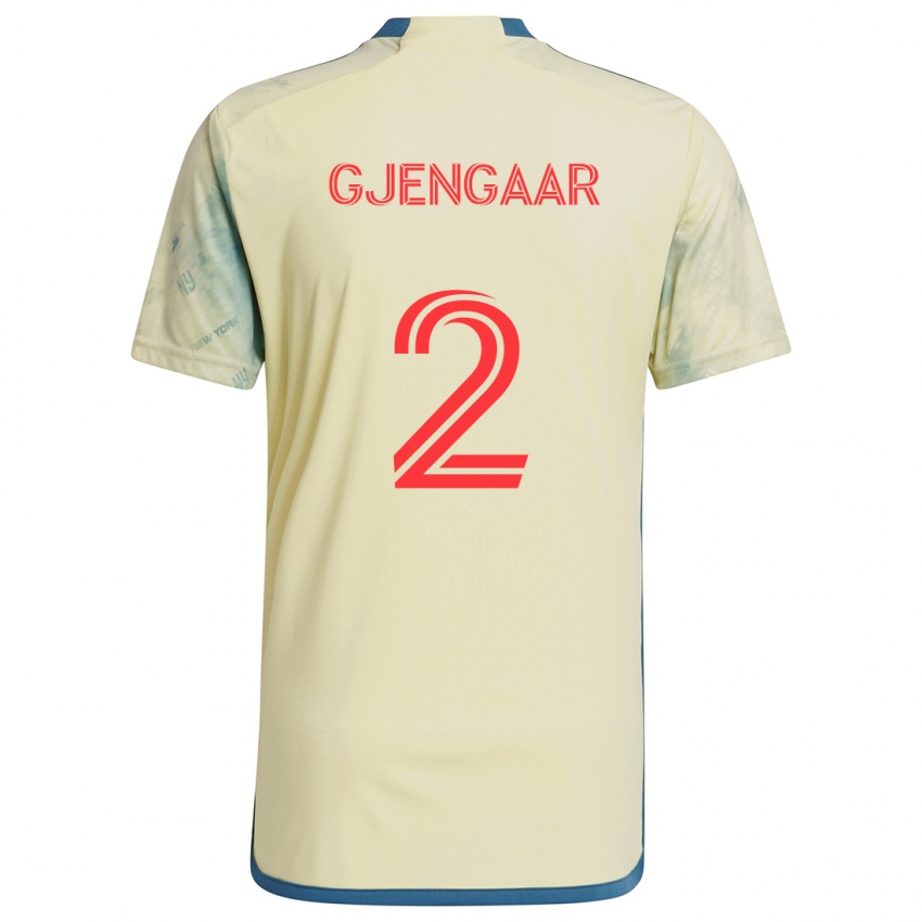 Kinderen Dennis Gjengaar #2 Geel Rood Blauw Thuisshirt Thuistenue 2024/25 T-Shirt België