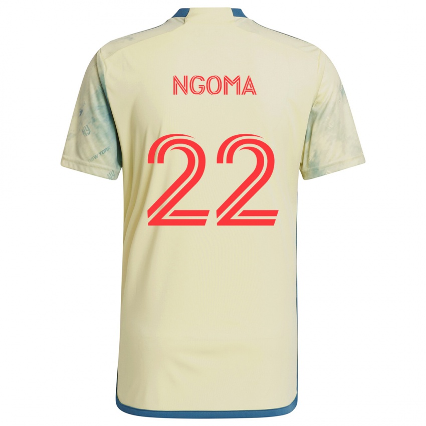 Kinderen Serge Ngoma #22 Geel Rood Blauw Thuisshirt Thuistenue 2024/25 T-Shirt België