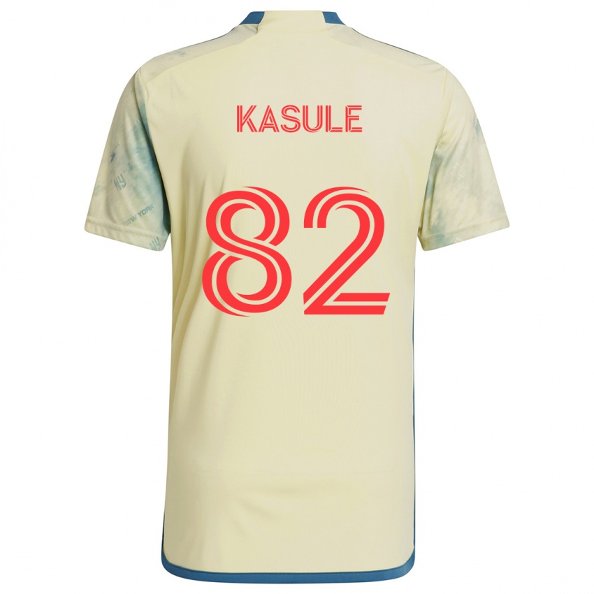 Kinderen Ibrahim Kasule #82 Geel Rood Blauw Thuisshirt Thuistenue 2024/25 T-Shirt België