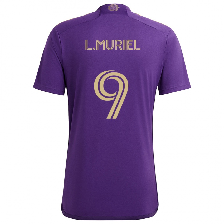 Kinderen Luis Muriel #9 Paars Geel Thuisshirt Thuistenue 2024/25 T-Shirt België