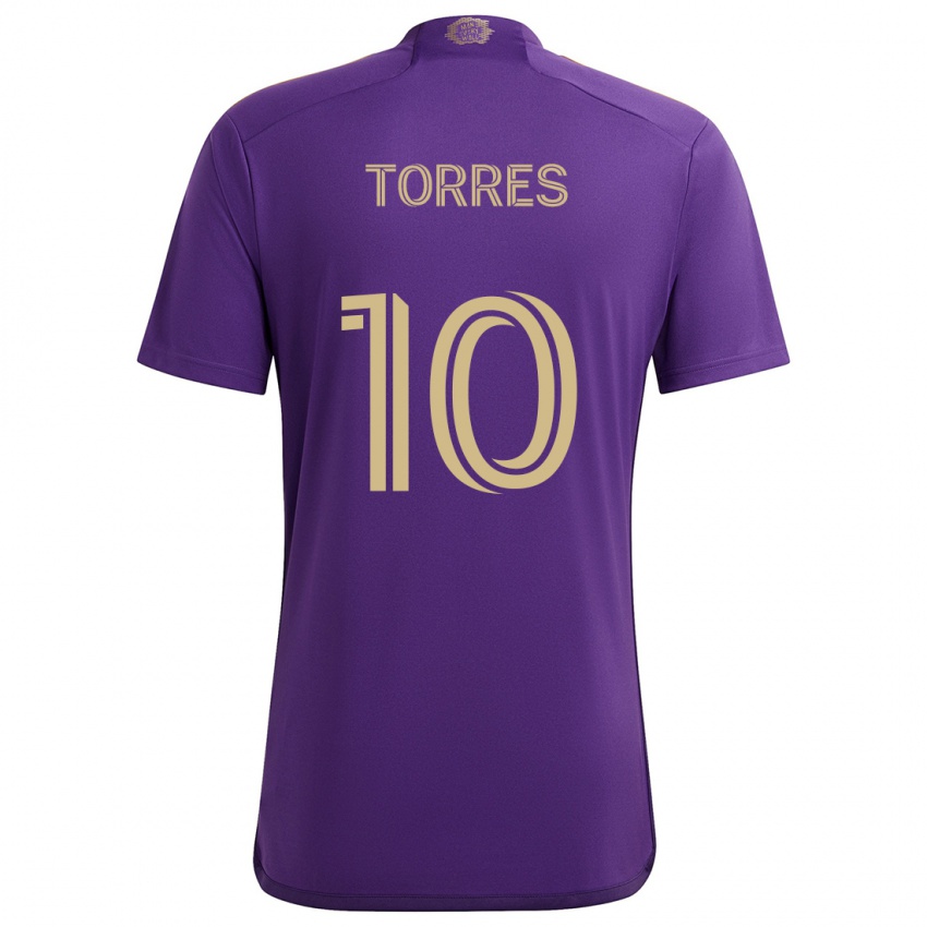 Kinderen Facundo Torres #10 Paars Geel Thuisshirt Thuistenue 2024/25 T-Shirt België