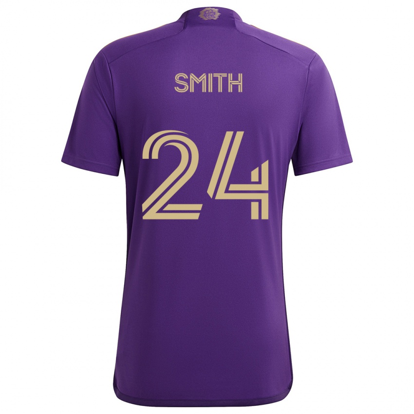 Kinderen Kyle Smith #24 Paars Geel Thuisshirt Thuistenue 2024/25 T-Shirt België