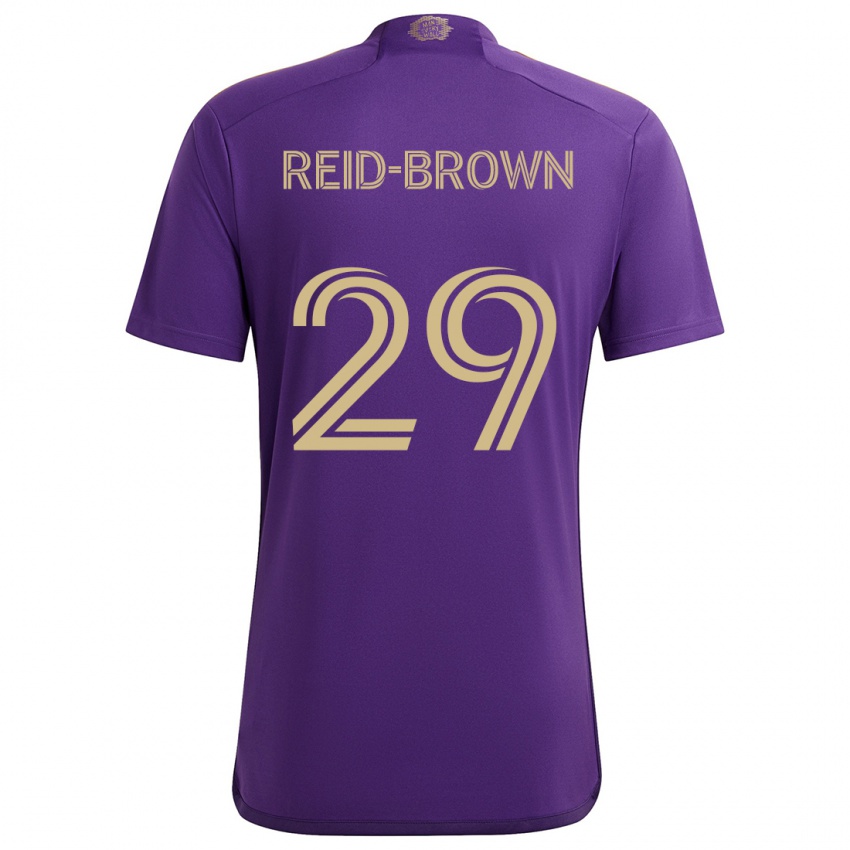 Kinderen Tahir Reid-Brown #29 Paars Geel Thuisshirt Thuistenue 2024/25 T-Shirt België