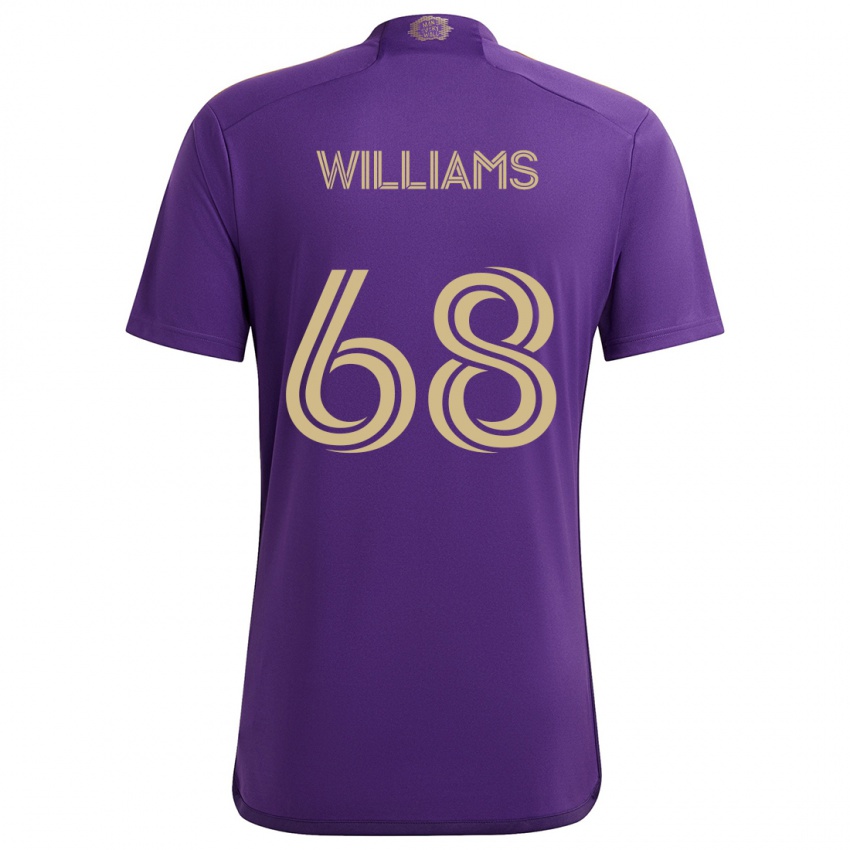 Kinderen Thomas Williams #68 Paars Geel Thuisshirt Thuistenue 2024/25 T-Shirt België