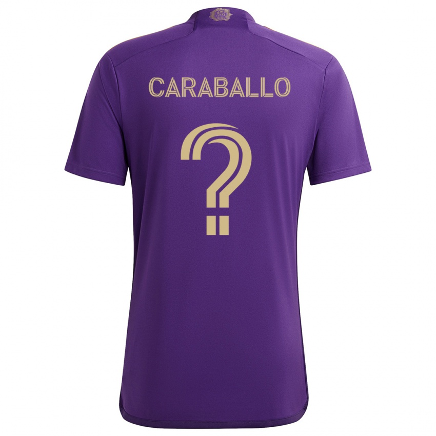 Kinderen Gustavo Caraballo #0 Paars Geel Thuisshirt Thuistenue 2024/25 T-Shirt België