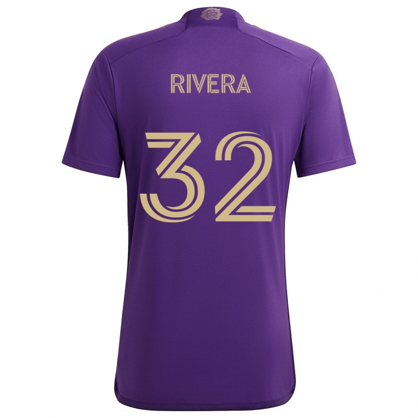 Kinderen Wilfredo Rivera #32 Paars Geel Thuisshirt Thuistenue 2024/25 T-Shirt België