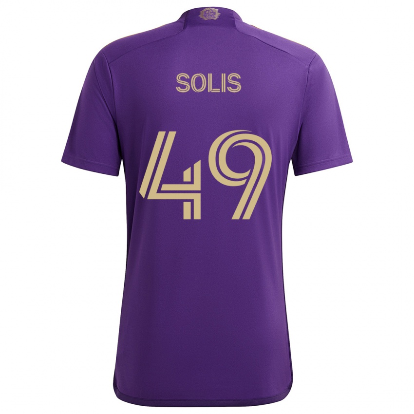 Kinderen Jhon Solís #49 Paars Geel Thuisshirt Thuistenue 2024/25 T-Shirt België