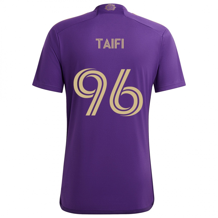 Enfant Maillot Zakaria Taifi #96 Violet Jaune Tenues Domicile 2024/25 T-Shirt Belgique