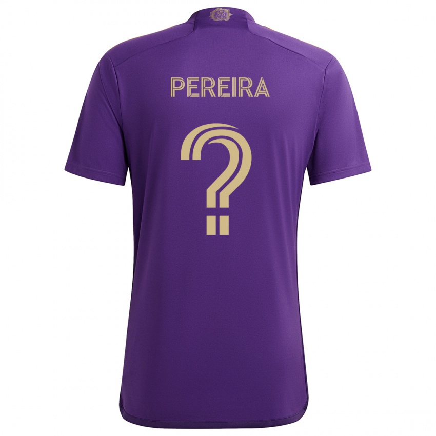 Enfant Maillot Dominic Pereira #0 Violet Jaune Tenues Domicile 2024/25 T-Shirt Belgique