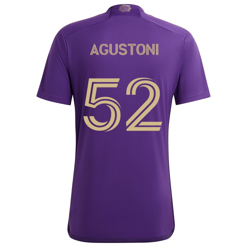 Kinderen Gonzalo Agustoni #52 Paars Geel Thuisshirt Thuistenue 2024/25 T-Shirt België