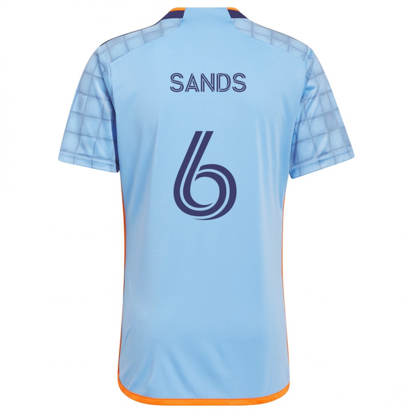 Kinderen James Sands #6 Blauw Oranje Thuisshirt Thuistenue 2024/25 T-Shirt België