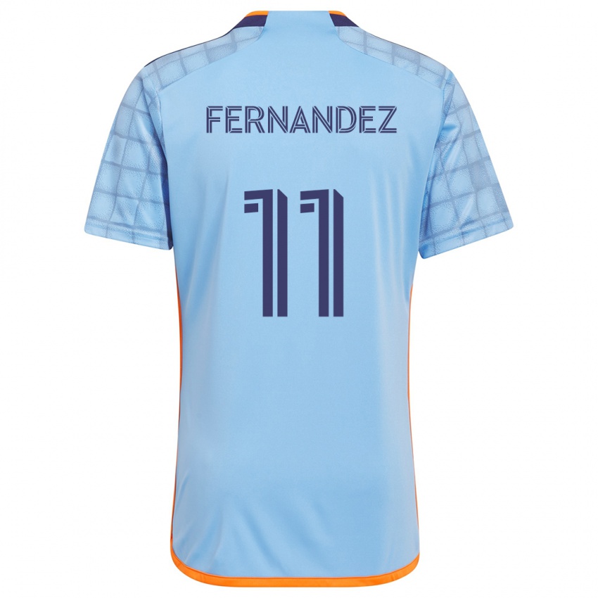 Kinderen Julián Fernández #11 Blauw Oranje Thuisshirt Thuistenue 2024/25 T-Shirt België