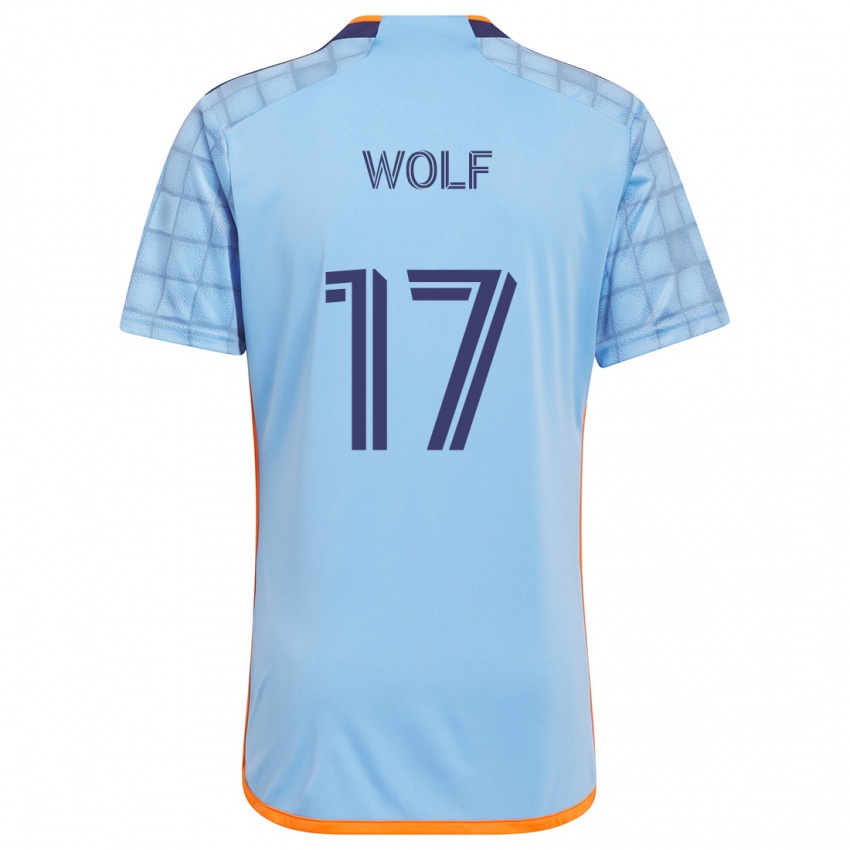 Kinderen Hannes Wolf #17 Blauw Oranje Thuisshirt Thuistenue 2024/25 T-Shirt België