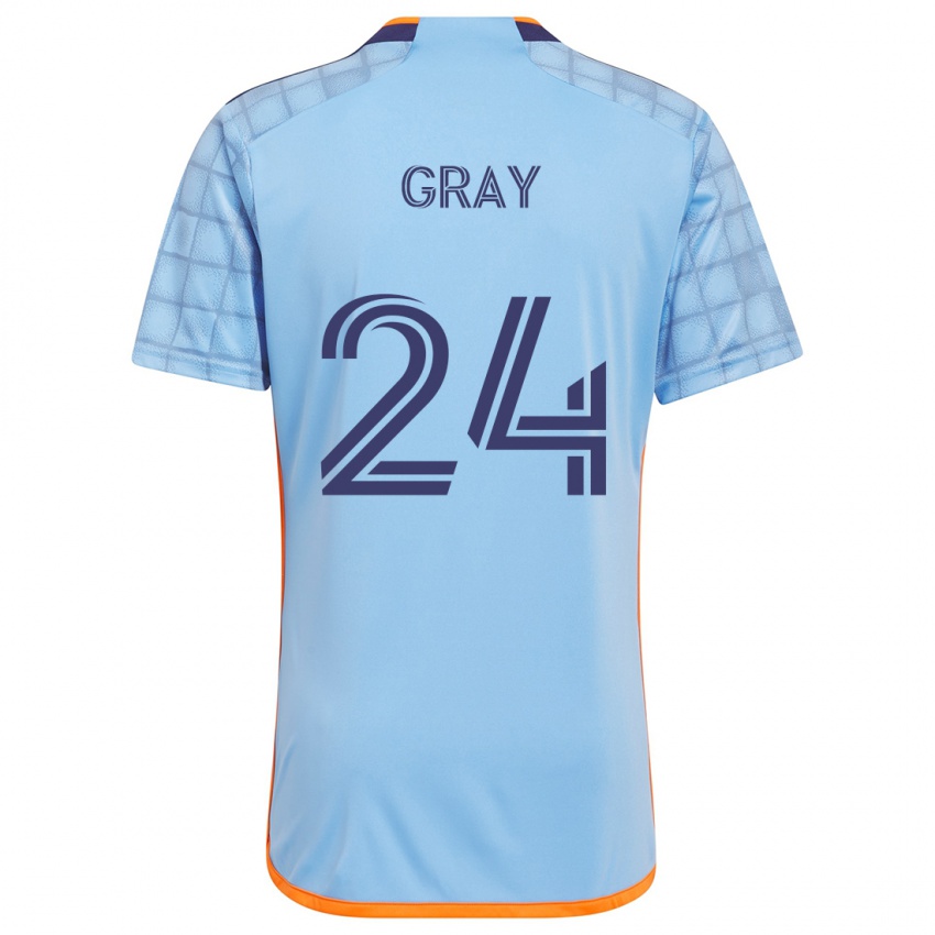 Kinderen Tayvon Gray #24 Blauw Oranje Thuisshirt Thuistenue 2024/25 T-Shirt België