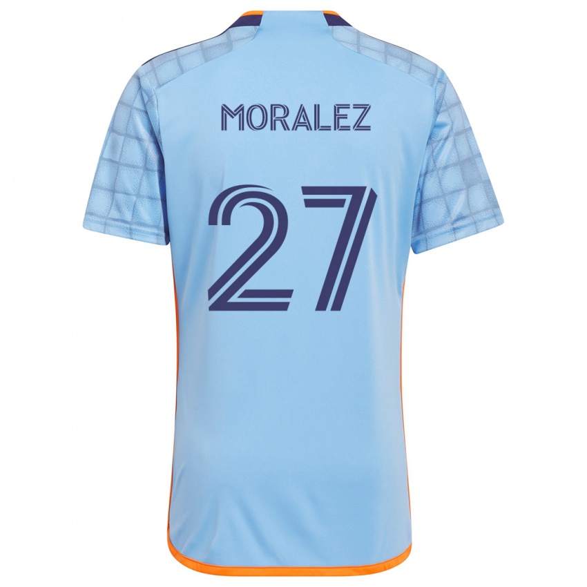 Kinderen Maxi Moralez #27 Blauw Oranje Thuisshirt Thuistenue 2024/25 T-Shirt België