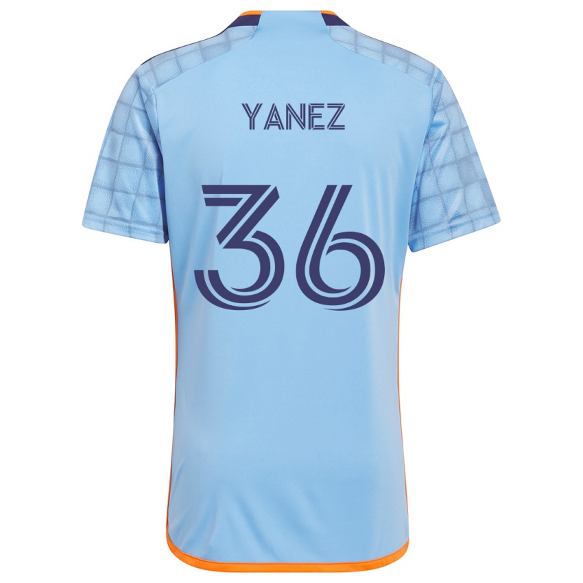 Kinderen Zidane Yañez #36 Blauw Oranje Thuisshirt Thuistenue 2024/25 T-Shirt België