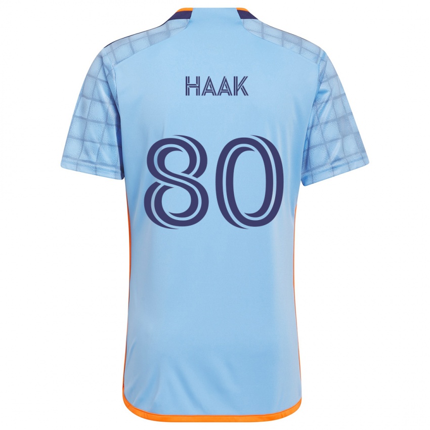 Kinderen Justin Haak #80 Blauw Oranje Thuisshirt Thuistenue 2024/25 T-Shirt België