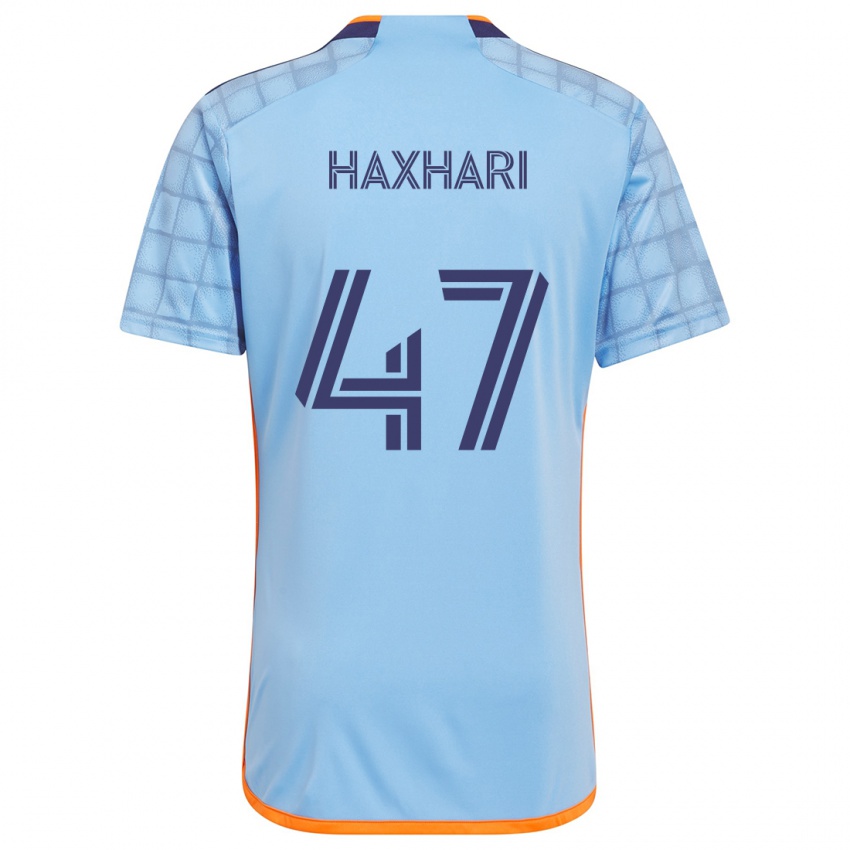 Kinderen Klevis Haxhari #47 Blauw Oranje Thuisshirt Thuistenue 2024/25 T-Shirt België