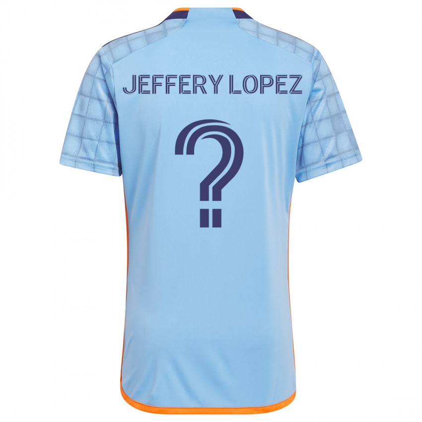 Kinderen Jeffery López #0 Blauw Oranje Thuisshirt Thuistenue 2024/25 T-Shirt België