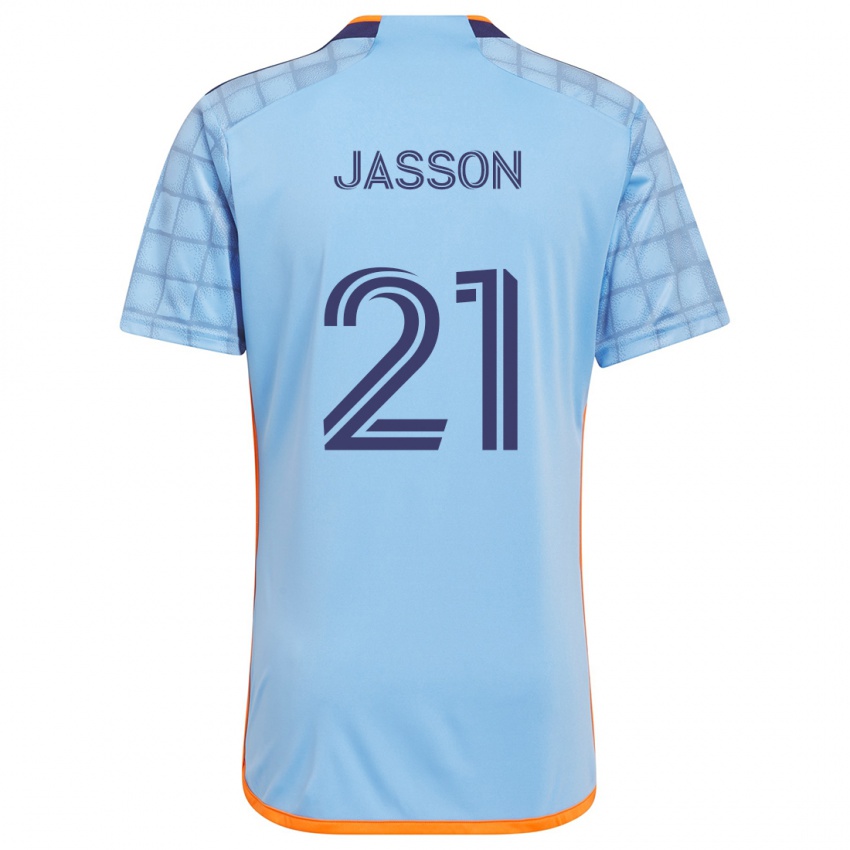 Kinderen Andres Jasson #21 Blauw Oranje Thuisshirt Thuistenue 2024/25 T-Shirt België