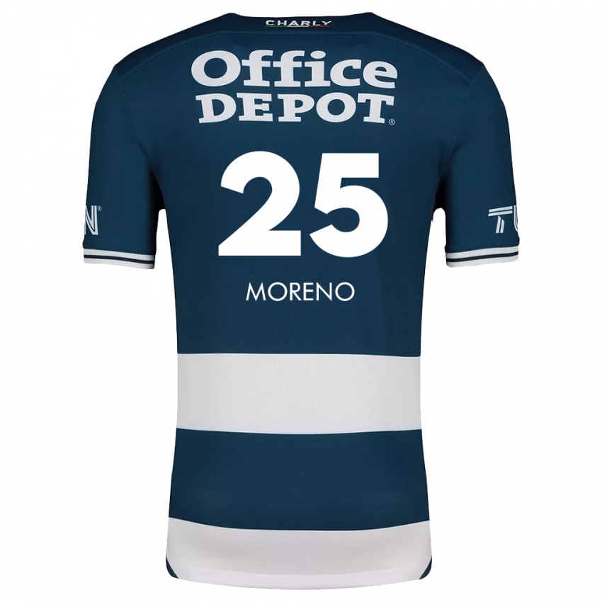 Kinderen Carlos Moreno #25 Blauw Wit Thuisshirt Thuistenue 2024/25 T-Shirt België