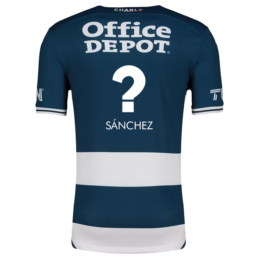 Enfant Maillot Leonardo Sánchez #0 Bleu Blanc Tenues Domicile 2024/25 T-Shirt Belgique