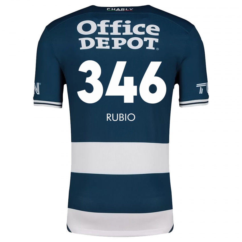 Enfant Maillot Mateo Rubio #346 Bleu Blanc Tenues Domicile 2024/25 T-Shirt Belgique