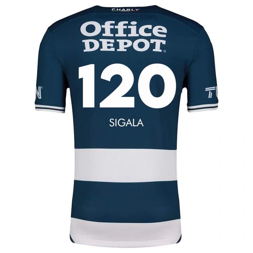 Kinderen Juan Sigala #120 Blauw Wit Thuisshirt Thuistenue 2024/25 T-Shirt België