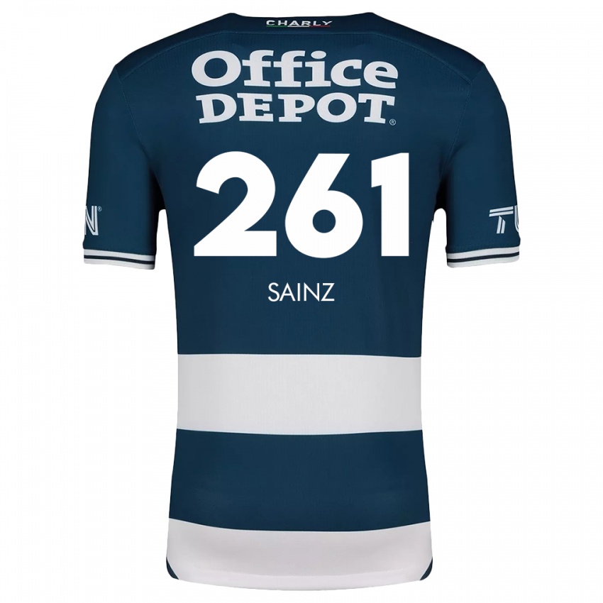 Enfant Maillot Diego Sáinz #261 Bleu Blanc Tenues Domicile 2024/25 T-Shirt Belgique