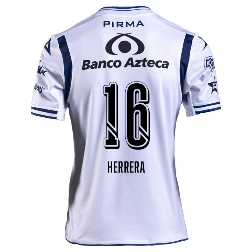 Kinderen Alberto Herrera #16 Wit Marineblauw Thuisshirt Thuistenue 2024/25 T-Shirt België