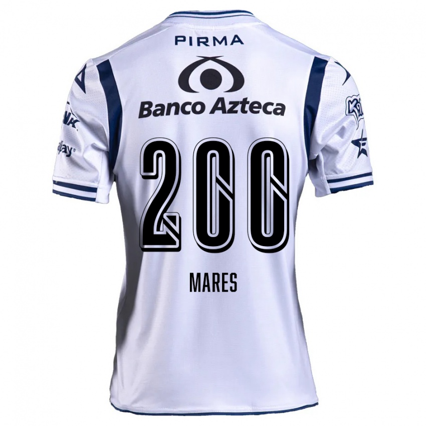 Enfant Maillot Cristian Mares #200 Blanc Bleu Marine Tenues Domicile 2024/25 T-Shirt Belgique