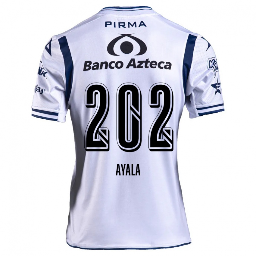 Enfant Maillot Diego Ayala #202 Blanc Bleu Marine Tenues Domicile 2024/25 T-Shirt Belgique