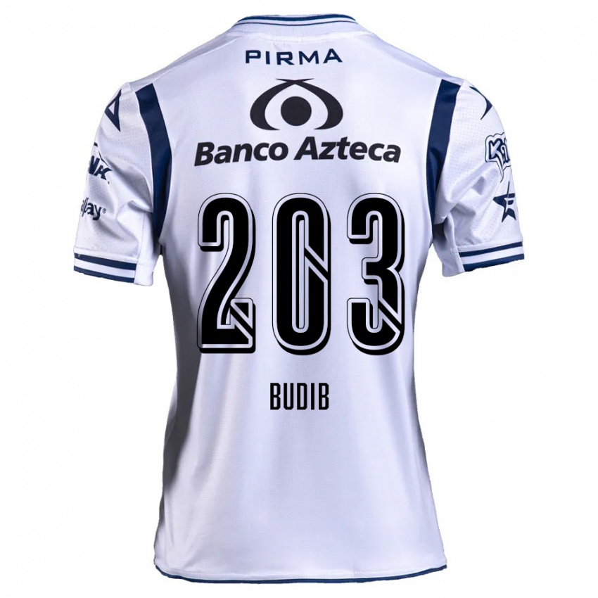 Enfant Maillot Pedro Budib #203 Blanc Bleu Marine Tenues Domicile 2024/25 T-Shirt Belgique