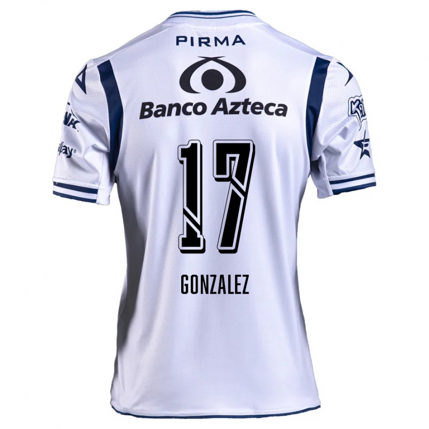 Kinderen Andrea González #17 Wit Marineblauw Thuisshirt Thuistenue 2024/25 T-Shirt België