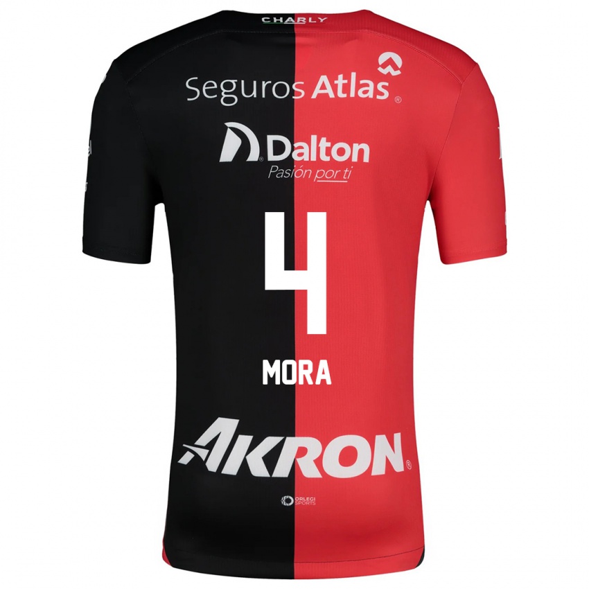 Kinderen Adrián Mora #4 Rood Zwart Thuisshirt Thuistenue 2024/25 T-Shirt België