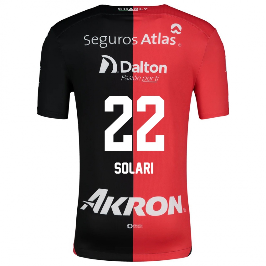 Enfant Maillot Augusto Solari #22 Rouge Noir Tenues Domicile 2024/25 T-Shirt Belgique